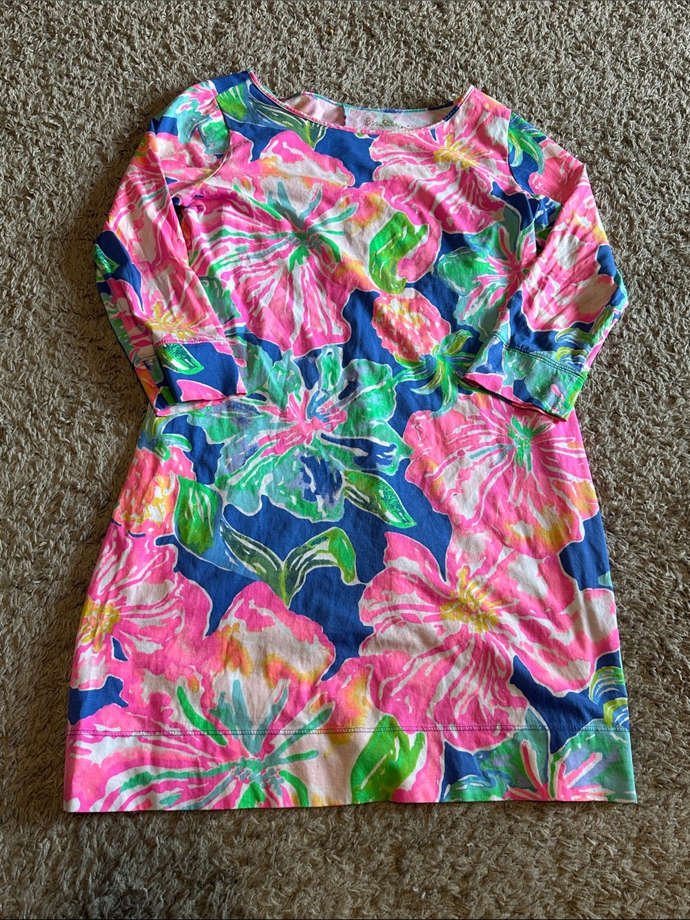 Lilly Pulitzer Women's Marlowe Dress Beckon Blue Jungle Utopia